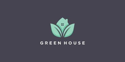 Green House Logo Design modernes Konzept Premium-Vektor vektor