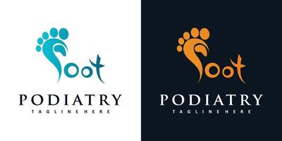 podiatry logotyp design med enkel begrepp premie vektor