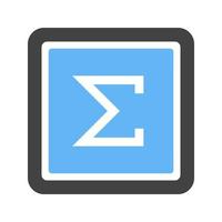Summensymbol Glyphe blaues und schwarzes Symbol vektor