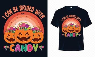 jag kan vara mutad med godis - Lycklig halloween t-shirt design vektor mall. godis t-shirt design för halloween dag. tryckbar halloween vektor design av pumpa och godis.