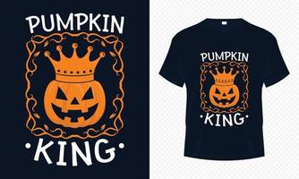 pumpa kung - rolig halloween t-shirt design vektor mall. pumpa t skjorta design för halloween dag. tryckbar halloween vektor design av pumpa.