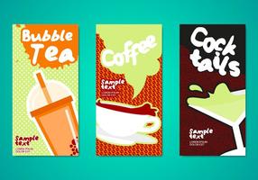 Bubble Tea Drinks Flyer Vorlage vektor