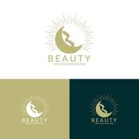 Mode-Logo für Schönheitsfrauen. schönheitsstudio und kosmetikmarkenvorlage vektor