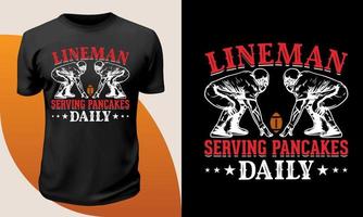 linjeman-serverar-pannkakor-dagliga-t-shirts design mångsidig skjorta vektor