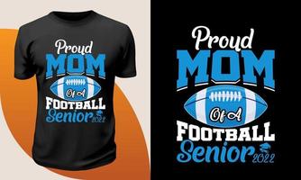 stolze Mutter eines Football Senior 2022 American Football T-Shirt Designs vektor