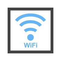 Wi-Fi-Zeichen Glyphe blaues und schwarzes Symbol vektor
