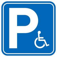 Inaktiverad parkering tecken rullstol symbol vektor