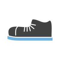sko glyf blå och svart ikon vektor