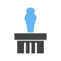 monument visa glyf blå och svart ikon vektor