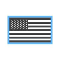 Vereinigte Staaten Glyphe blaues und schwarzes Symbol vektor