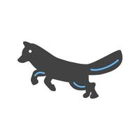 Fuchs-Glyphe blaues und schwarzes Symbol vektor