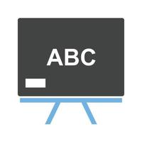 klassrum styrelse glyf blå och svart ikon vektor