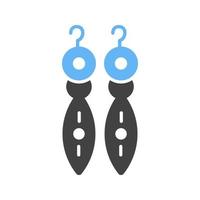 Ohrringe i Glyphe blaues und schwarzes Symbol vektor