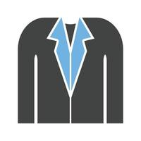 Anzug Glyphe blaues und schwarzes Symbol vektor