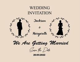Illustrationen Hochzeitseinladung mit Hintergrund vektor