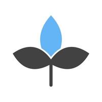 Herbstblatt-Glyphe blaues und schwarzes Symbol vektor