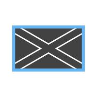 Schottland-Glyphe blaues und schwarzes Symbol vektor