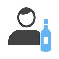 Barkeeper-Glyphe blaues und schwarzes Symbol vektor