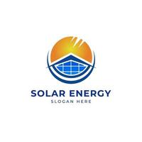 Sol sol- hus energi logotyp design ClipArt. lämplig för sol- tech företag vektor
