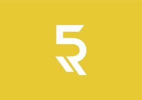 brev r och 5r logotyp ikon med en enkel platt begrepp vektor