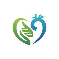 liebe dna aorta genetisches medizinisches logo vektor