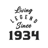 lebende legende seit 1934, legende geboren 1934 vektor