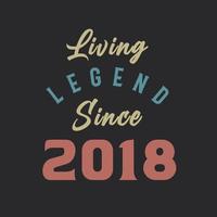 lebende legende seit 2018, geboren 2018 vintage design vector