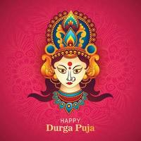 durga pooja festival wünscht kartenfeiertagsillustrationshintergrund vektor