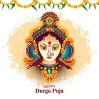 indisk Gud durga i Lycklig durga puja subh Navratri bakgrund vektor