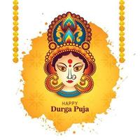 happy durga pooja indisches festival religiöser feiertagskartenhintergrund vektor