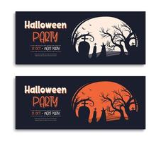 halloween-partyeinladungen oder grußkartenhintergrund. halloween-illustrationsvorlage für banner, poster, flyer, verkauf und alles design. vektor