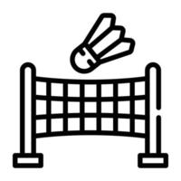 kreativt designad linjär ikon av badminton netto vektor