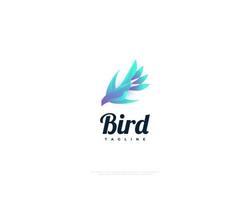 fågel logotyp i färgrik modern lutning stil. färgrik fågel logotyp eller ikon vektor