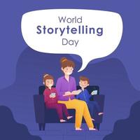 Happy World Storytelling Day Vector Illustration