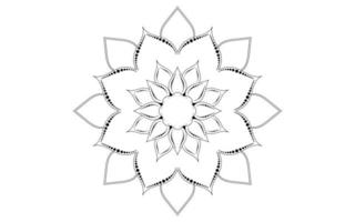 minimalistisches kreisförmiges Blumenmandalamuster vektor