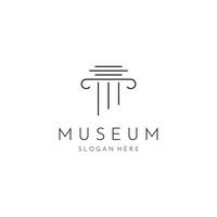 museer, museum kolumner, museum rader, museum pelare logotyper. museer med minimalistisk och modern begrepp. logotyper kan vara Begagnade för företag, museer och företag. vektor