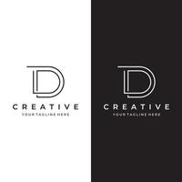 logotyp mall design första geometri av de brev d. logotyp design med en minimalistisk och elegant stil. logotyp för företag och initialer. vektor