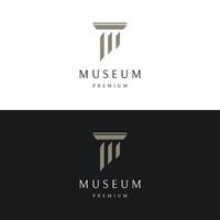 museer, museum kolumner, museum rader, museum pelare logotyper. museer med minimalistisk och modern begrepp. logotyper kan vara Begagnade för företag, museer och företag. vektor