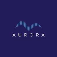 de ljus Vinka logotyp, inspirerad förbi de aurora ljus. med en modern begrepp. vektor