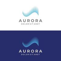 de ljus Vinka logotyp, inspirerad förbi de aurora ljus. med en modern begrepp. vektor