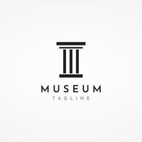 Museen, Museumssäulen, Museumslinien, Museumssäulenlogos. Museen mit minimalistischen und modernen Konzepten. Logos können für Unternehmen, Museen und Unternehmen verwendet werden. vektor