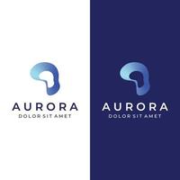 das Light-Wave-Logo, inspiriert vom Aurora-Licht. mit modernem Konzept. vektor