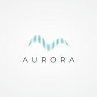 de ljus Vinka logotyp, inspirerad förbi de aurora ljus. med en modern begrepp. vektor