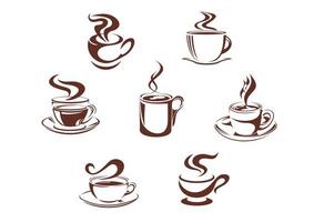 kaffe och te symboler vektor