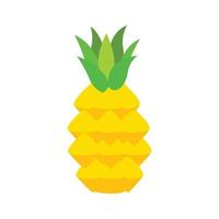 i en platt stil, en enkel och skön ananas frukt. isolerat på en vit bakgrund, vektor illustration