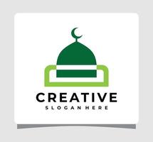 Inspiration für das Design der modernen islamischen Moschee-Logo-Vorlage vektor