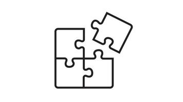 Puzzleteile Symbol Umriss Vektor Illustration