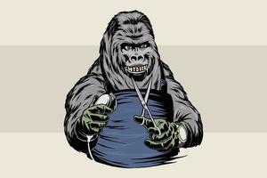gorilla schnitt klassische, retro-illustration vektor