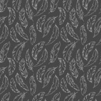 Feder der Vögel. schwarz-weiße Federsilhouette handgezeichnet. Vektor-Illustration. vektor
