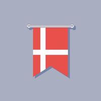 illustration av Danmark flagga mall vektor